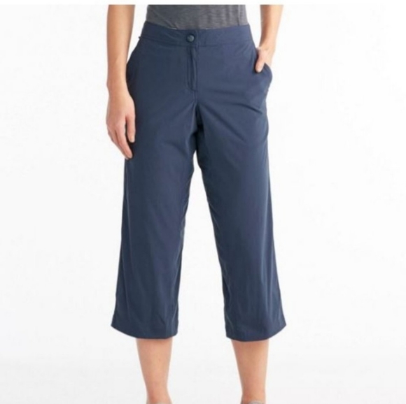 Ll Bean Cropped Water Repellent Comfort Trail Pants Navy Blue 6 - Picture 11 of 13